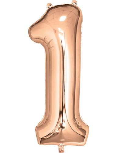 Rose Gold Foil Number Balloon - No 1 - Click Image to Close